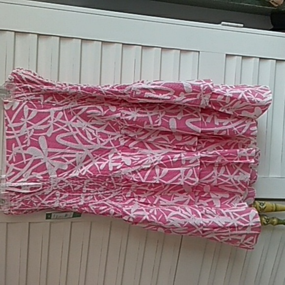 NWT Lily Pulitzer dress Pink & white bamboo print size large. NOT Target line. - Picture 2 of 3